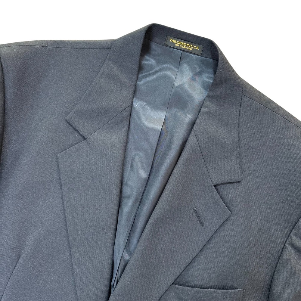 HARDWICK Clothes Blazer Mens 44L Navy Tailored USA Gold Stripe Cuffs